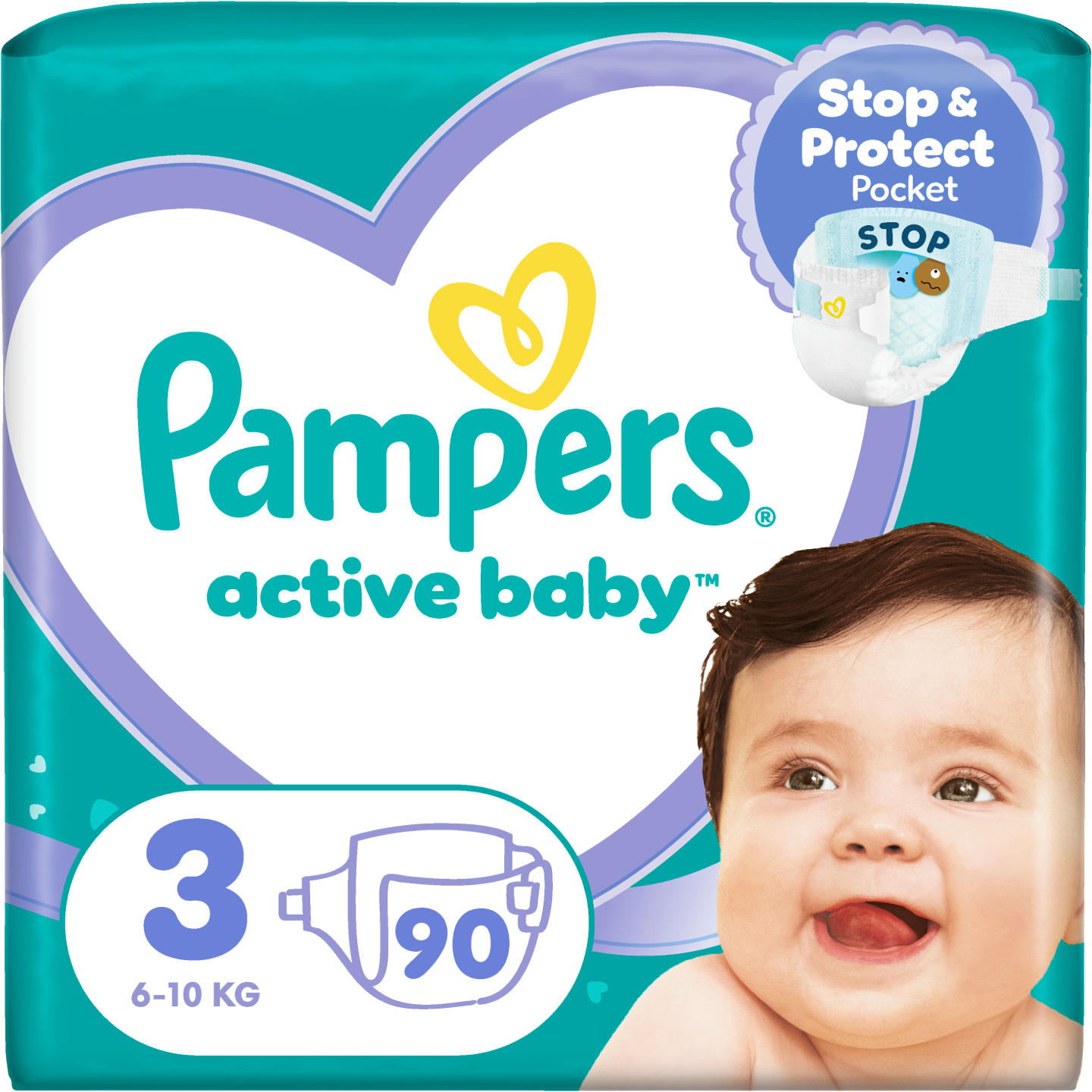 Одноразові підгузки Pampers Active Baby Розмір 3 (6-10 кг), 90 шт. (80845031)